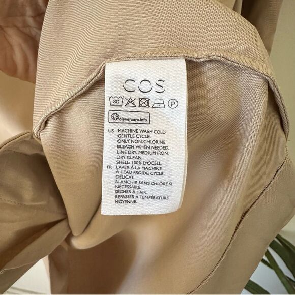 NWT COS Lyocell Utility Long Sleeve Dress in Beige Size 12 - Picture 10 of 10